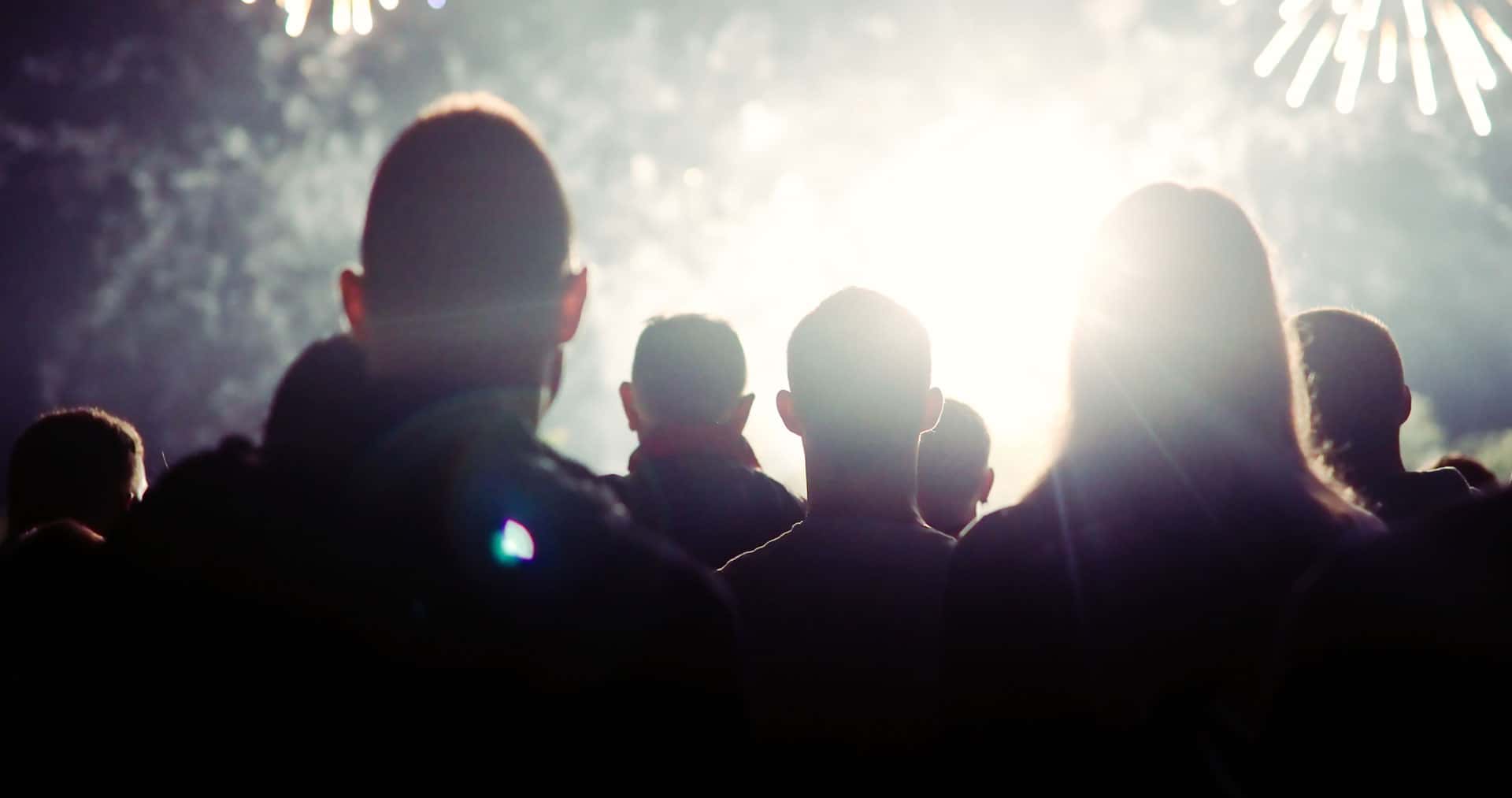 Looking up, into the sky, through palm trees.